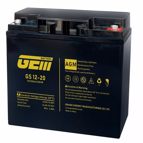 Fabrikpreis 12V 20ah wiederaufladbare Ersatz-USV-Batterie-Notstromversorgung SLA VRLA Deep Cycle-Batterie